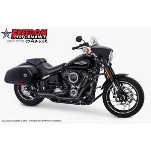 AUSPUFF SYSTEM 2IN1 MEGAPHONE DUMP TURN OUT SCHWARZ HARLEY DAVIDSON SOFTAIL 2018-2024