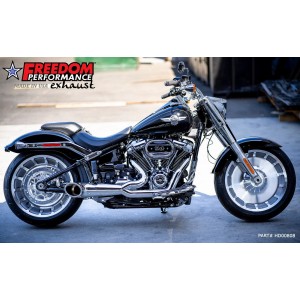 SYSTEME D'ÉCHAPPEMENT 2EN1 MEGAPHONE DUMP TURN OUT CHROME HARLEY DAVIDSON SOFTAIL 2018-2024