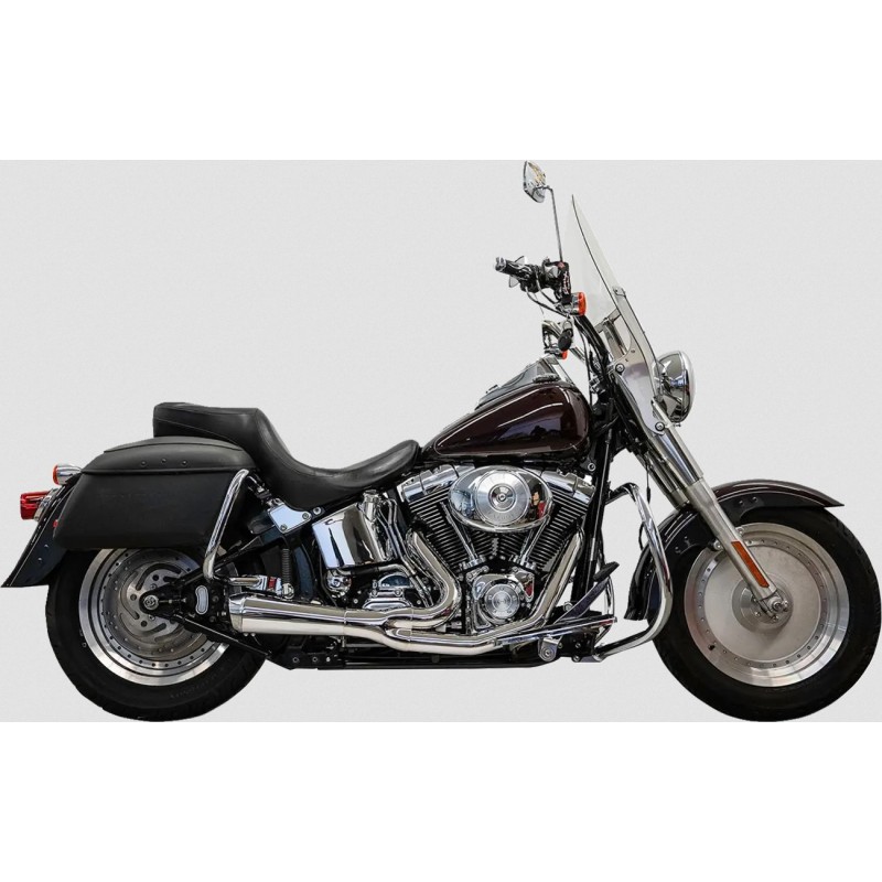 AUSPUFF SYSTEMS BASSANI 2-1 RIPPER SHORT CHROM HARLEY DAVIDSON FXS FLS SOFTAIL 1986-2017