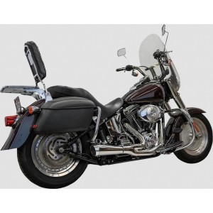 SYSTÈME D'ÉCHAPPEMENT BASSANI 2-1 RIPPER SHORT CHROME HARLEY DAVIDSON FXS FLS SOFTAIL 1986-2017