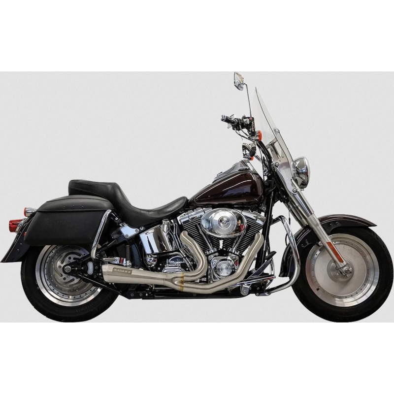 EXHAUST SYSTEMS BASSANI 2-1 RIPPER SHORT INOX HARLEY DAVIDSON FXS FLS SOFTAIL 1986-2017