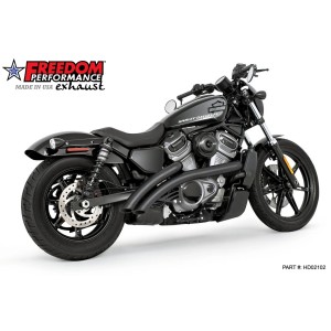 BLACK EXHAUST SYSTEM 2-INTO-2 FREEDOM RADIUS HARLEY DAVIDSON RH 975 NIGHTSTER 2022-2026