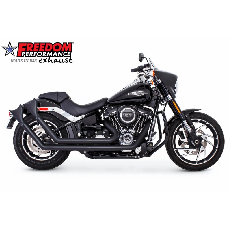ÉCHAPPEMENTS 2EN2 UPSWEEPS FISHTAIL NOIRE HARLEY DAVIDSON SOFTAIL 2018-2024