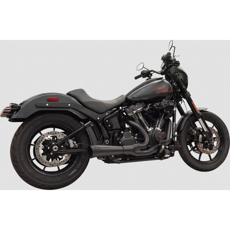 SCARICO MARMITTA BASSANI 2-1 RIPPER SHORT NERO HARLEY DAVIDSON SOFTAIL 2018-2025