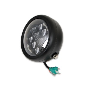 HEADLIGHT EU APPROVED BLACK 145 MM EMC SUPERLIGHT 12 LED SIDE MOUNT MOTORCYCLE