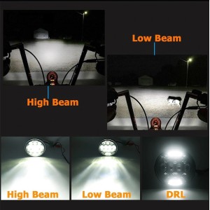 PHARE AVANT HOMOLOGUE NOIR SUPERLIGHT EMC 12 LED 145 MM SUPPORT LATERAL POUR MOTO