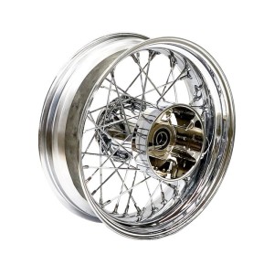WHEELS REPLACEMENT LACED REAR 40 SPOKES 16" x 5" CHROME HARLEY DAVIDSON FLH FLT TOURING 2009-2025