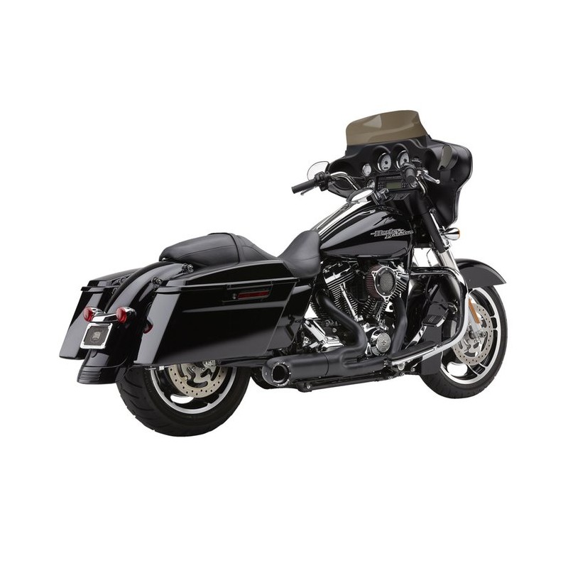 ÉCHAPPEMENT COMPLET 2-EN-1 COBRA TURN-OUT NOIR HARLEY DAVIDSON FLH FLT TOURING 2009-2016