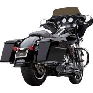 KOMPLETTE AUSPUFFANLAGE 2-IN-1 COBRA TURN-OUT SCHWARZ HARLEY DAVIDSON FLH FLT TOURING 2009-2016