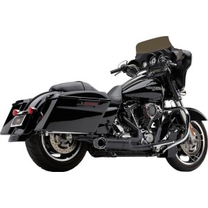 KOMPLETTE AUSPUFFANLAGE 2-IN-1 COBRA TURN-OUT SCHWARZ HARLEY DAVIDSON FLH FLT TOURING 2009-2016