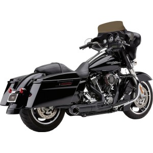 KOMPLETTE AUSPUFFANLAGE 2-IN-1 COBRA TURN-OUT SCHWARZ HARLEY DAVIDSON FLH FLT TOURING 2009-2016