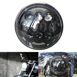 HEADLIGHT EU APPROVED BLACK/CHROME 145 MM EMC SUPERLIGHT 12 LED SIDE MOUNT MOTORCYCLE