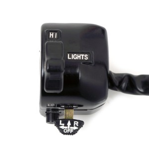 LENKERSCHALTER KOMPLETT ALUMINIUM VINTAGE STYLE 2 BLACKS FÜR 22 MM MOTORRAD