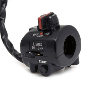 LENKERSCHALTER KOMPLETT ALUMINIUM VINTAGE STYLE 2 BLACKS FÜR 22 MM MOTORRAD