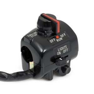 BLOCKS HANDLEBAR SWITCHES COMPLETE IN ALUMINUM VINTAGE STYLE 2 BLACKS FOR 22 MM MOTORCYCLE