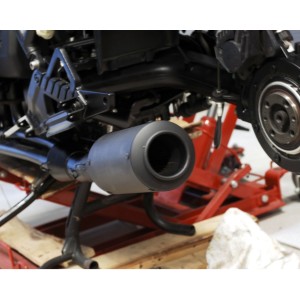 BLACK EXHAUST MUFFLER UNIVERSAL SLIP-ON HYPERMOTARD FOR MOTORCYCLES