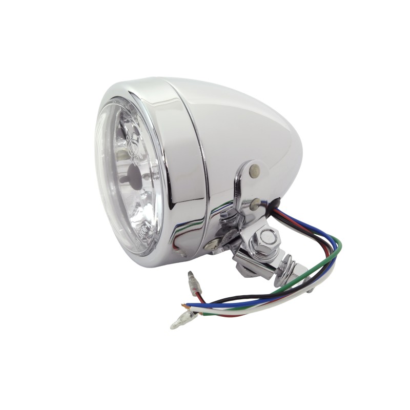 PHARE AVANT MINI BULLET DECO 4 " EU APPROUVÉ MOTO CUSTOM ET HARLEY DAVIDSON