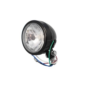 BLACK HEADLIGHT MINI BULLET DECO 4" EU APPROVED CUSTOM MOTORCYCLE AND HARLEY DAVIDSON