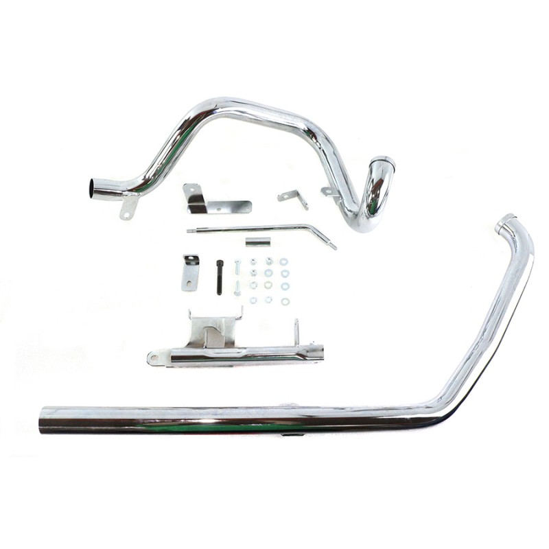 CHROME HEADERS TRUE DUALS SYSTEM HARLEY DAVIDSON FXS FLS SOFTAIL 2000-2006