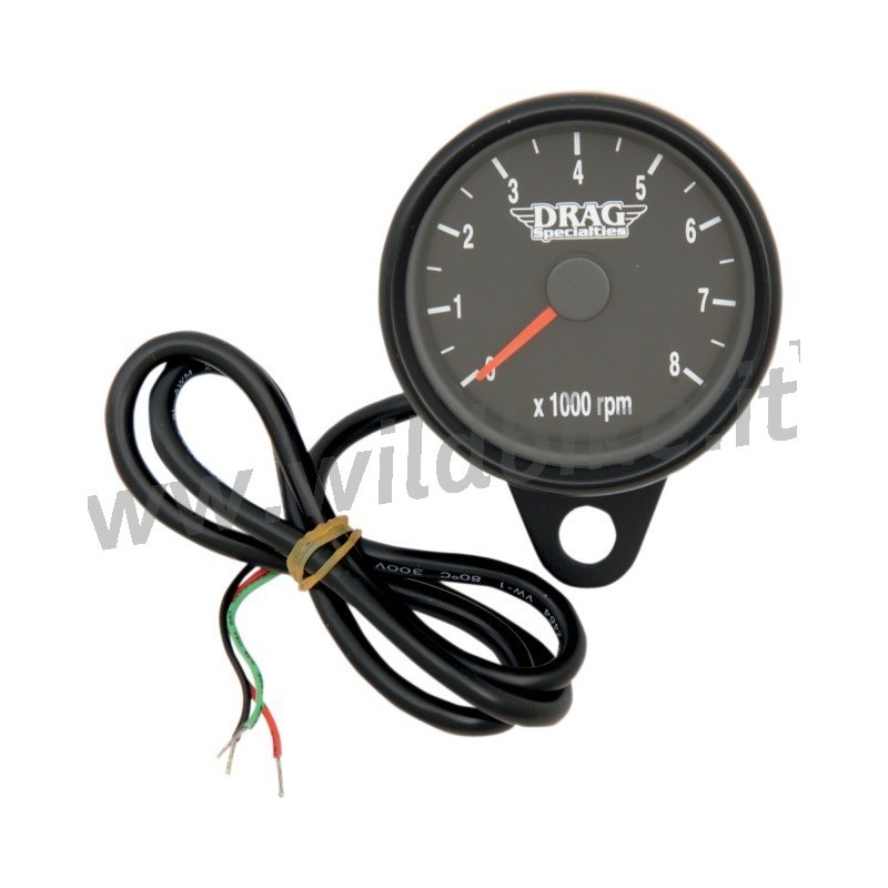CONTAGIRI ELETTRONICO NERO DRAG 60 MM. CUSTOM MOTO E HARLEY