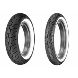 PAIR OF TIRES DUNLOP D401 HD WHITE BAND HARLEY DAVIDSON XL 883 N IRON 2014-2022