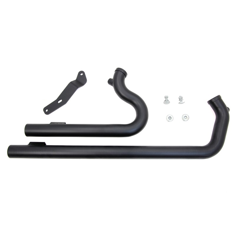 EXHAUST SYSTEM DRAG PIPES SHOTGUN BLACK MATTE HARLEY DAVIDSON XL SPORTSTER 2004-2021