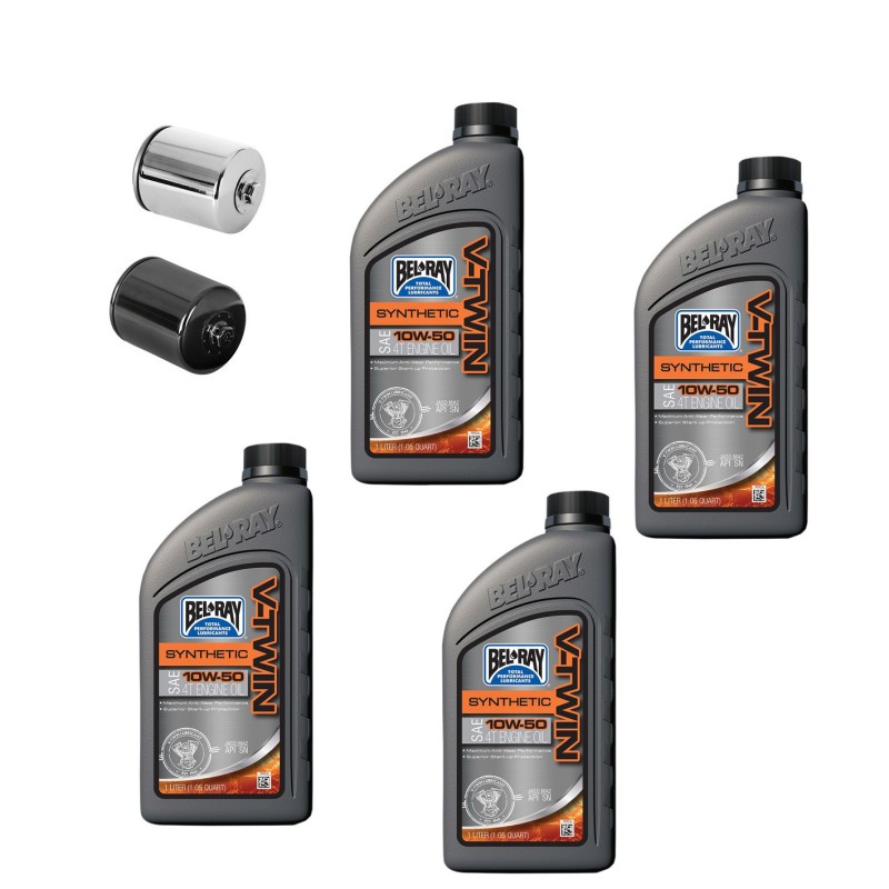 KIT-WARTUNG BEL-RAY MOTOR Öl SYNTHETISCH 10W50 HARLEY DAVIDSON FLH FLT TOURING 1999-2017
