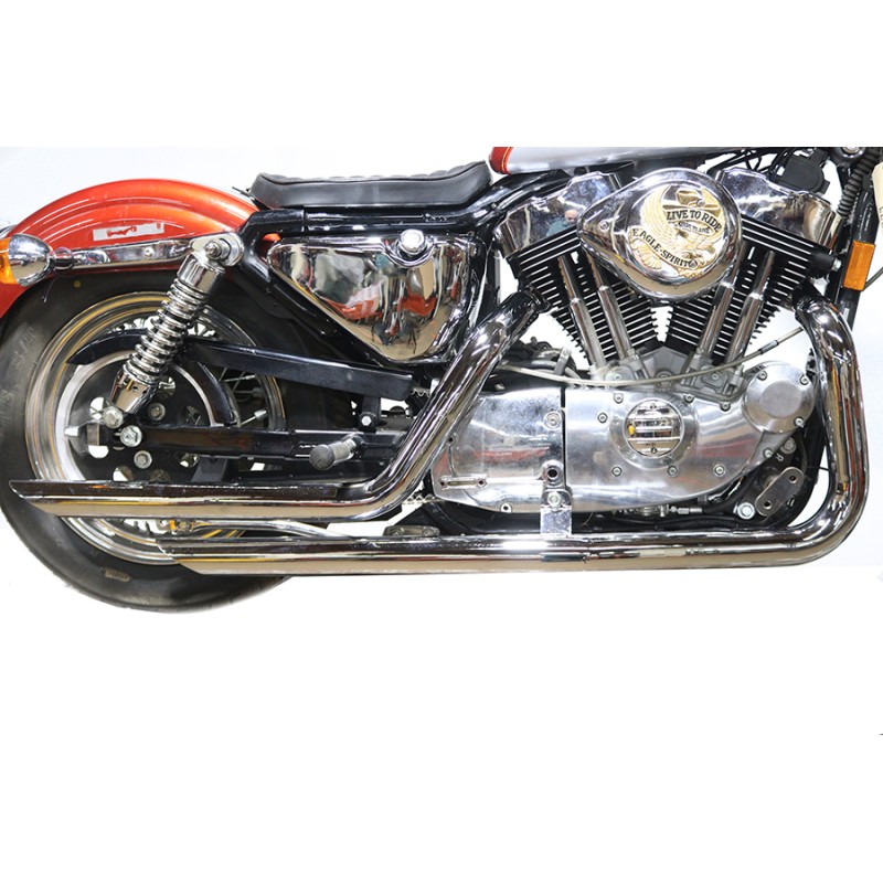 AUSPUFF SYSTEM WYATT DRAG PIPES TURN DOWN CHROM HARLEY DAVIDSON XL SPORTSTER 1986-2003