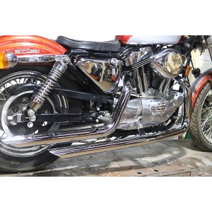 SYSTEME D'ÉCHAPPEMENTS WYATT DRAG PIPES TURN DOWN CHROME HARLEY DAVIDSON XL SPORTSTER 1986-2003