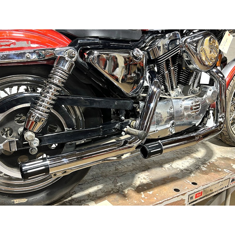 SYSTEME D'ÉCHAPPEMENTS WYATT DRAG PIPES VORTEX 2-1/4" CHROME HARLEY DAVIDSON XL SPORTSTER 1986-2003