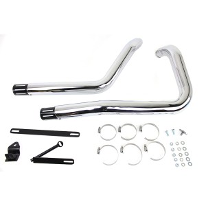 CHROME EXHAUSTS SYSTEM WYATT DRAG PIPES VORTEX 2-1/4" HARLEY DAVIDSON XL SPORTSTER 1986-2003