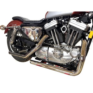 SYSTEME D'ÉCHAPPEMENTS WYATT DRAG PIPES 1-3/4" CHROME/NOIR HARLEY DAVIDSON XL SPORTSTER 1986-2003