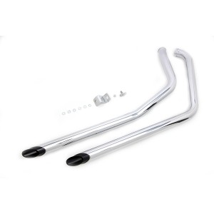 CHROME/BLACK EXHAUSTS SYSTEM WYATT DRAG PIPES 1-3/4" HARLEY DAVIDSON XL SPORTSTER 1986-2003