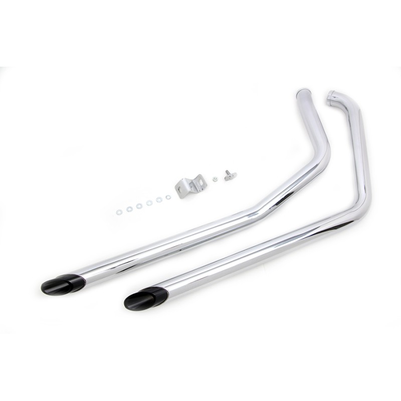 SCARICHI WYATT DRAG PIPES 1-3/4" CROMATI/NERI HARLEY DAVIDSON XL SPORTSTER 1986-2003