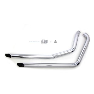 SCARICHI WYATT DRAG PIPES 1-3/4" CROMATI/NERI HARLEY DAVIDSON XL SPORTSTER 1986-2003