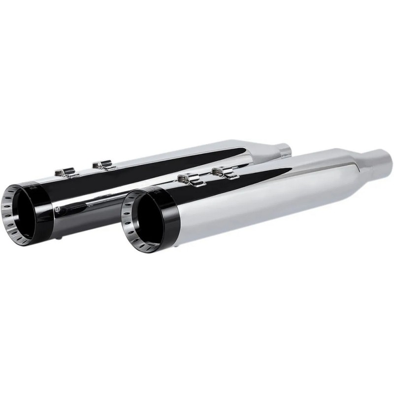 CHROME EXHAUST MUFFLERS KHROME WERKS SLIP-ON HP-PLUS 4.5" STRAIGHT CAN HARLEY DAVIDSON FLH FLT TOURING 2017-2025