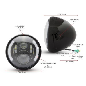 SCHEINWERFER SCHWARZE MULTI LED BLINKER 7.5" 190 MM FÜR MOTORRAD