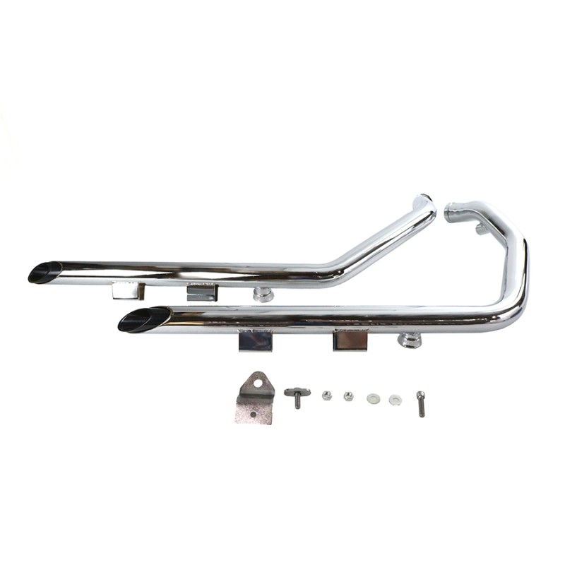 SCARICHI WYATT DRAG PIPES 1-3/4" CROMATI/NERI HARLEY DAVIDSON XL SPORTSTER 2007-2013
