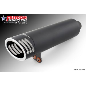 EXHAUST MUFFLER SLIP-ON CLASSIC COMBAT RACING SCULPTED BLACK INDIAN SCOUT 2025-2026