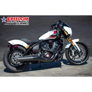 EXHAUST MUFFLER SLIP-ON CLASSIC COMBAT RACING SCULPTED BLACK INDIAN SCOUT 2025-2026