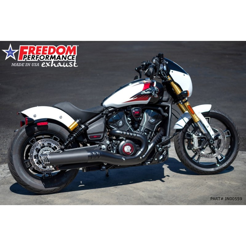 POT D'ÉCHAPPEMENT SLIP-ON CLASSIC COMBAT RACING SCULPTED NOIR INDIAN SCOUT 2025-2026