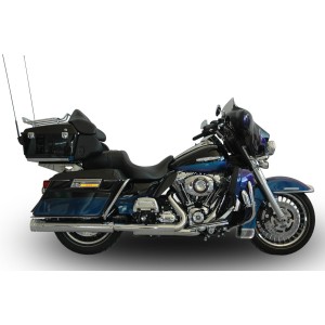 SCARICHI MARMITTE SLIP-ON 4" OMOLOGATI DOUBLE RING CROMATI HARLEY DAVIDSON FLH FLT TOURING 2004-2016