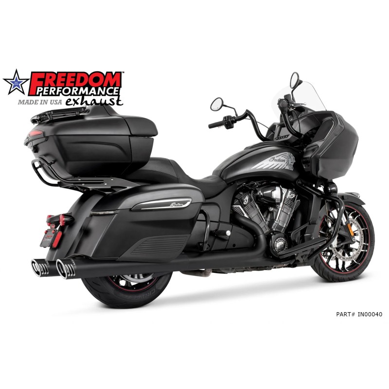 POTS ÉCHAPPEMENTS SLIP-ON 4" RACING SCULPTED NOIR INDIAN TOURING CRUISER 2014-2026