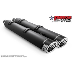BLACK EXHAUSTS MUFFLER SLIP-ON 4" RACING SCULPTED INDIAN TOURING CRUISER 2014-2026