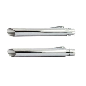 CHROME EXHAUST MUFFLERS SLIP ON UNIVERSAL SLASH CUT 50 CM. FOR MOTORCYCLES CUSTOM