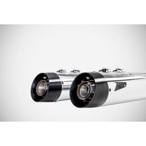POTS D'ÉCHAPPEMENTS SLIP-ON 4.33" ZARD SC CHROME APPROUVÉ EU HARLEY DAVIDSON FLH FLT TOURING 2006-2016
