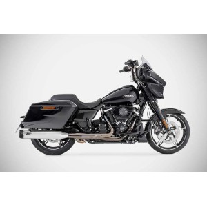 POTS D'ÉCHAPPEMENTS SLIP-ON 4.33" ZARD FLAT CHROME APPROUVÉ EU HARLEY DAVIDSON FLH FLT TOURING 2006-2016