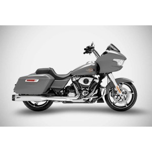 POTS D'ÉCHAPPEMENTS SLIP-ON 4.33" ZARD FLAT CHROME APPROUVÉ EU HARLEY DAVIDSON FLH FLT TOURING 2006-2016