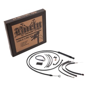 KIT COMPLETO CAVI ESTESI NERI MANUBRIO APE HANGER 12" HARLEY DAVIDSON SOFTAIL 2018-2024