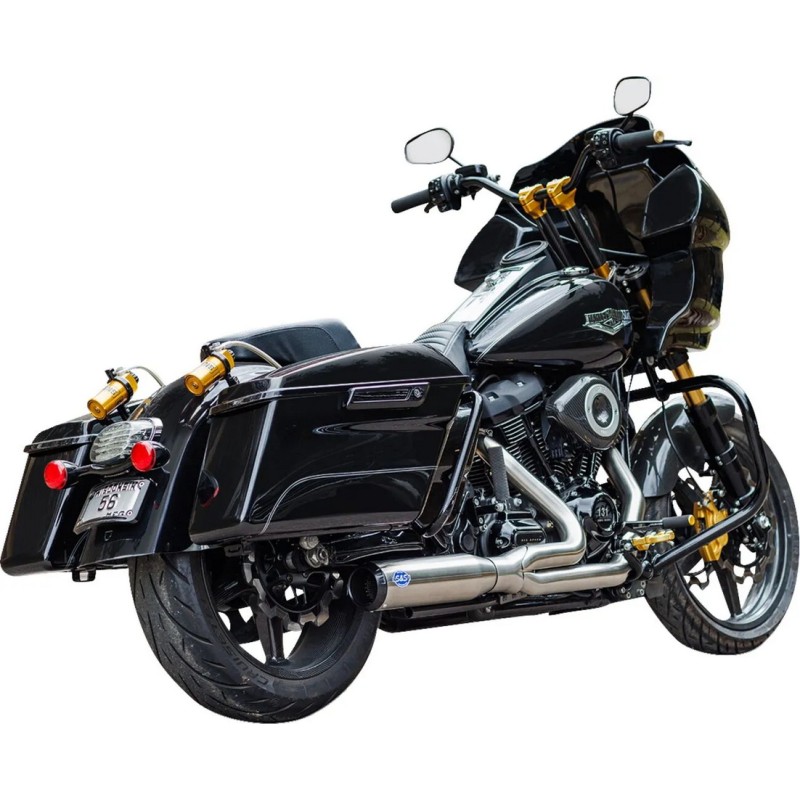 SYSTÈME D'ÉCHAPPEMENT 2EN1 S&S RACE QUALIFIER INOX HARLEY DAVIDSON FLH FLT TOURING 2017-2024